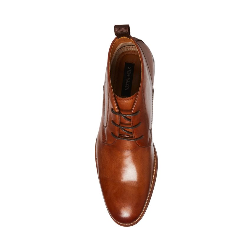 Brown Steve Madden Favien Leather Men's Derby Shoes | PH 0427WQM